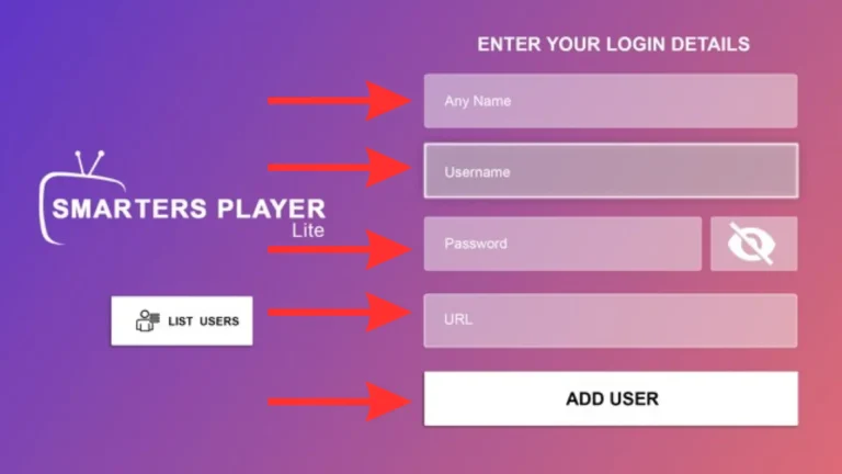 Login details input screen
